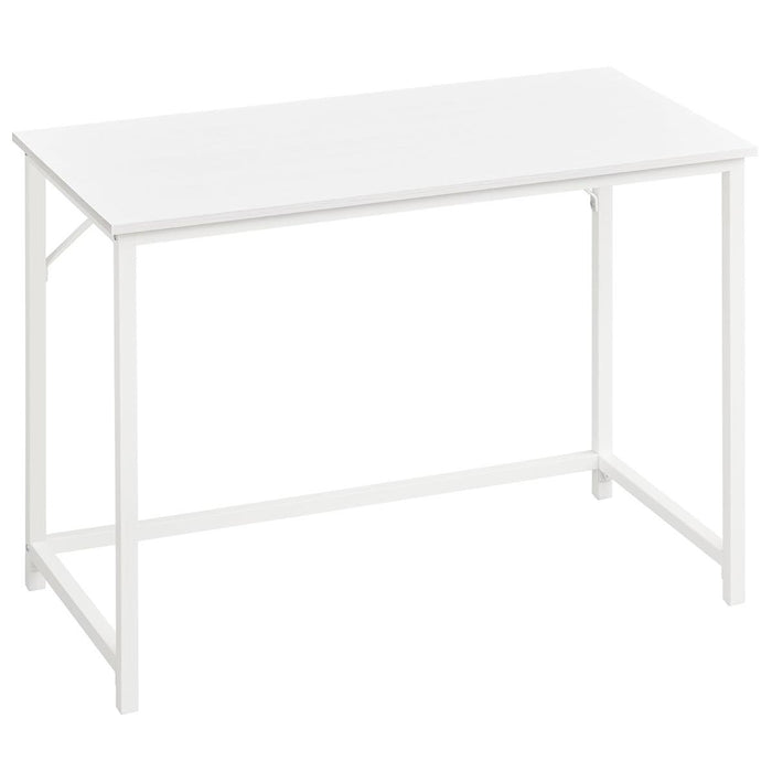 Computer Desk with White Powder-Coated Finish | Sturdy Home Office Workstation for Small Spaces