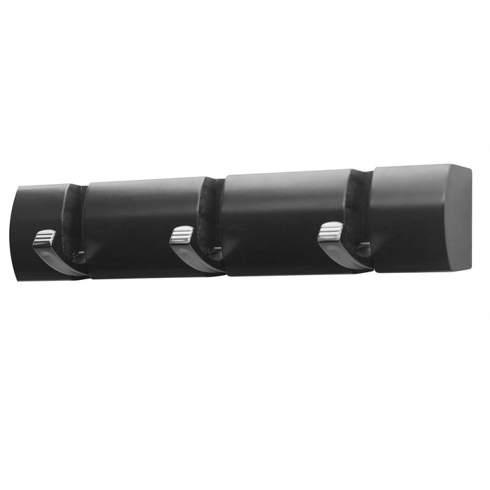 3 Door Hooks In Black Nickel On Black Mountable Board -