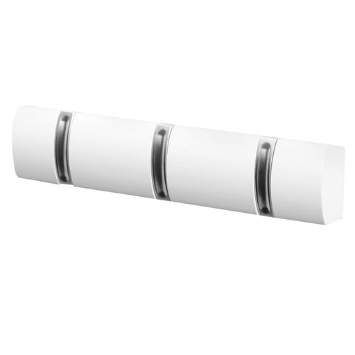 3 Door Hooks In Nickel On White Mountable Board -