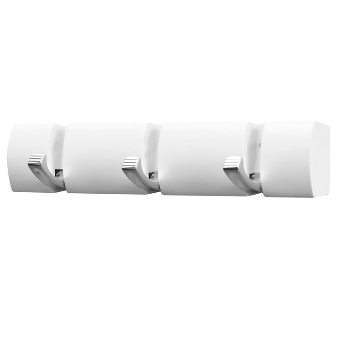 3 Door Hooks In Nickel On White Mountable Board -