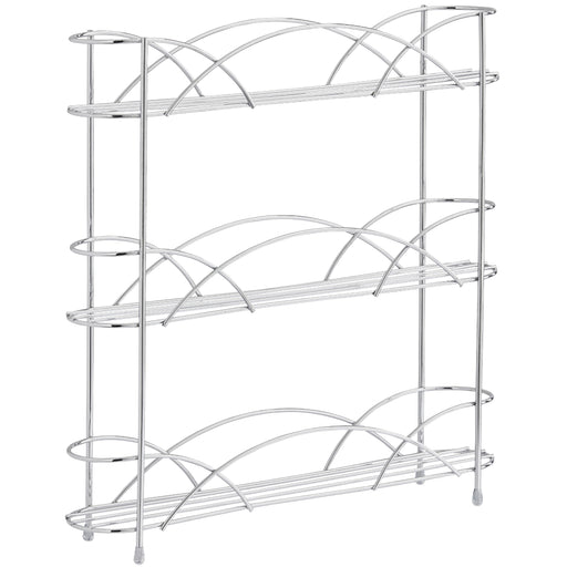 3 Tier Shelf Spice Rack Herb Organiser in Chrome -