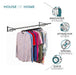 4ft Wall Mounted Clothes Rail In Black Powder Coating -