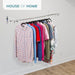 4ft Wall Mounted Clothes Rail In Chrome -