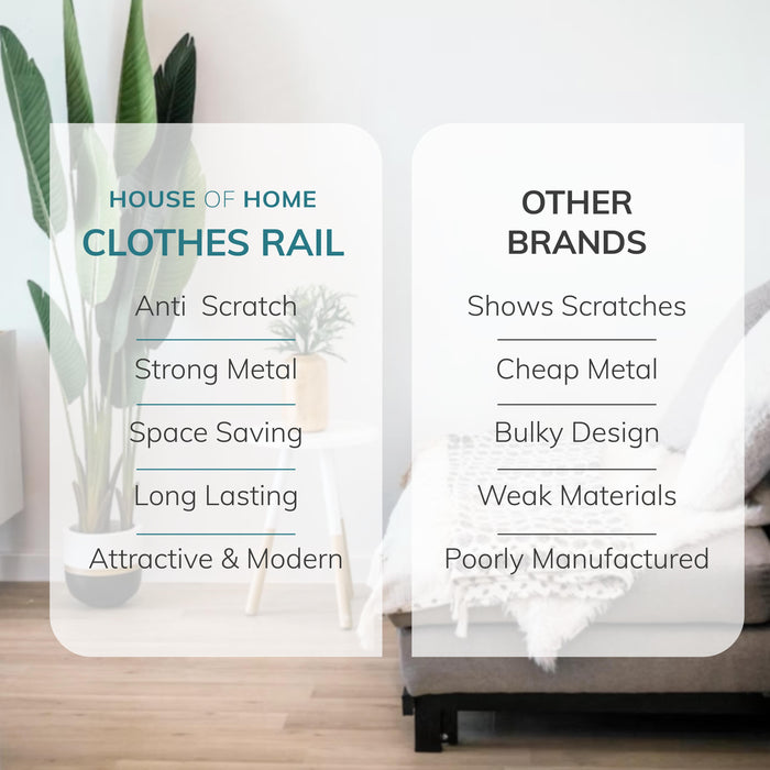4ft Wall Mounted Clothes Rail In Chrome -
