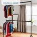 4ft long x 7ft Two Tier Heavy Duty Clothes Rail Garment Hanging Rack In Black -