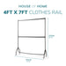 4ft long x 7ft Two Tier Heavy Duty Clothes Rail Garment Hanging Rack In Black -