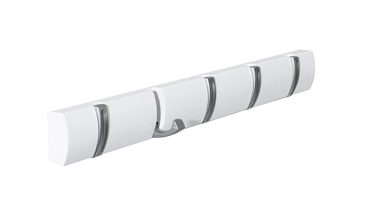 5 Door Hooks In Satin Chrome On Natural White Mountable Board -