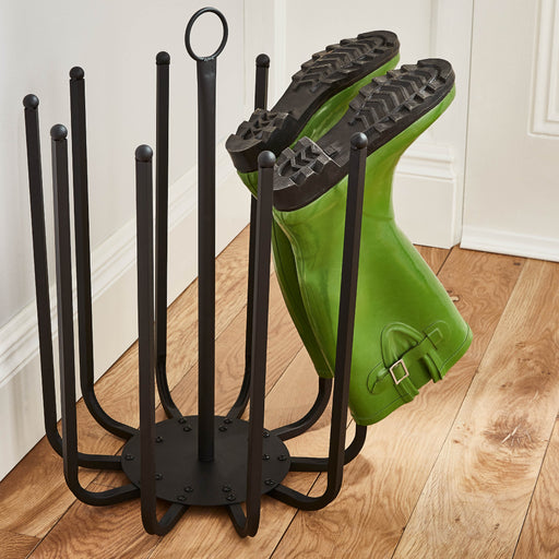 5 Pair Black Round Boot Vertical Shoe Rack -