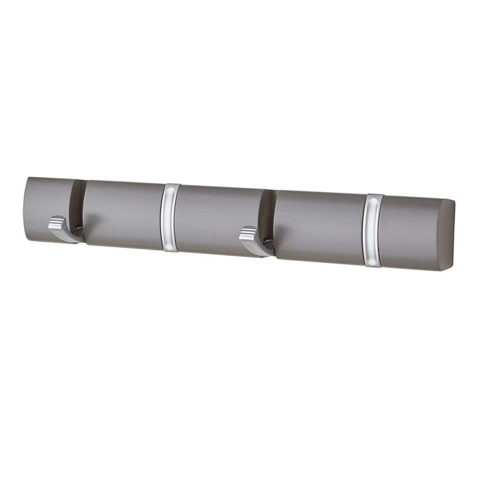 4 Door Hooks In Satin Chrome On Grey Mountable Board -