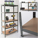 Heavy Duty Steel 5 Tier Racking & Storage Shelves or Workbench - Large 875kg Capacity (Grey) -