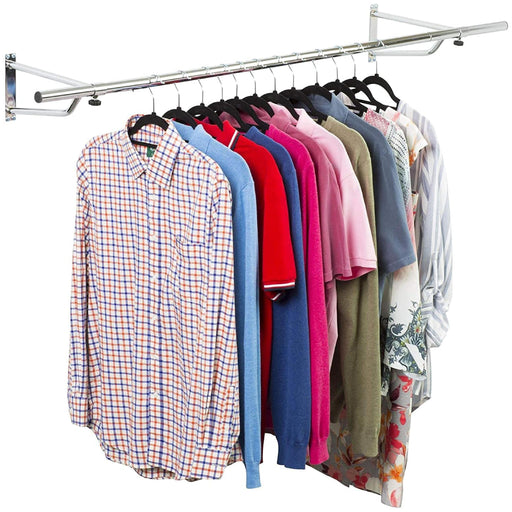 5ft Wall Mounted Clothes Rail In Chrome -