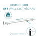 5ft Wall Mounted Clothes Rail In Chrome -