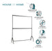 5ft long x 7ft Two Tier Heavy Duty Clothes Rail Garment Hanging Rack In Black -