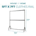 5ft long x 7ft Two Tier Heavy Duty Clothes Rail Garment Hanging Rack In Black -