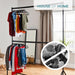 5ft long x 7ft Two Tier Heavy Duty Clothes Rail Garment Hanging Rack In Black -