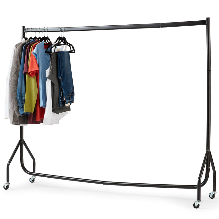 6ft Long x 5ft Tall Quality Heavy Duty Clothes Rail Black -