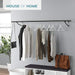 6ft Wall Mounted Clothes Rail In Black Powder Coating -