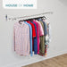 6ft Wall Mounted Clothes Wardrobe Rail In Chrome -