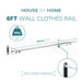 6ft Wall Mounted Clothes Wardrobe Rail In Chrome -