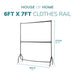 6ft long x 7ft Two Tier Heavy Duty Clothes Rail Garment Hanging Rack In Black -