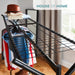 6ft long x 5ft Heavy Duty Clothes Rail with Shoe Rack Shelf and Hat Stand - Black -