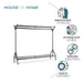 6ft long x 5ft Heavy Duty Clothes Rail with Shoe Rack Shelf and Hat Stand - Black -