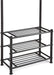 Multi Purpose Stand 18 Hooks For Clothes Shoes Hats Bags - Black -
