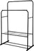 Heavy Duty Metal Clothes Rail with Garment Shoe Rack Storage Shelf & Adjustable Feet in Black -