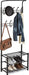 Multi Purpose Stand 18 Hooks For Clothes Shoes Hats Bags - Black -