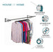 5ft Wall Mounted Clothes Rail In Black Powder Coating -