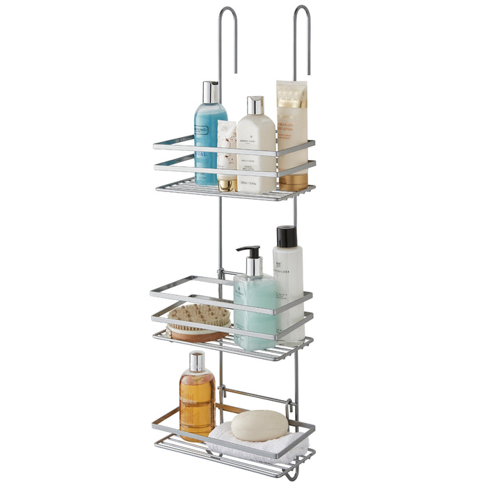 3 Tier Non Rust Hanging Shower Caddy Organiser in Silver -