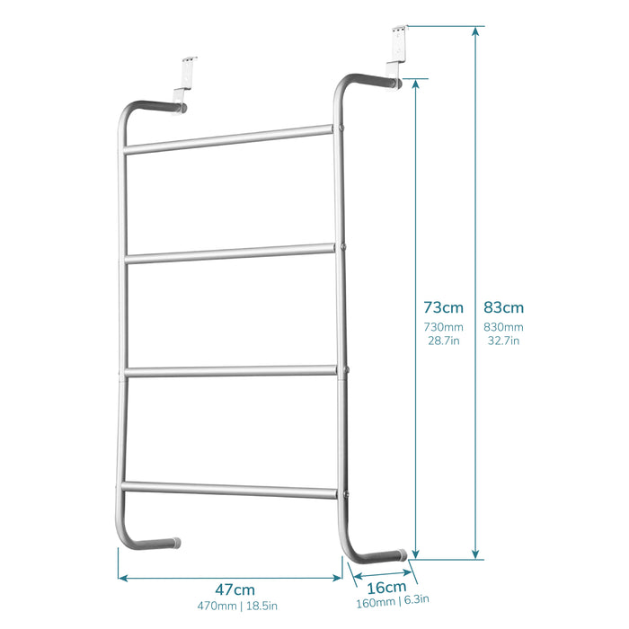 4 Tier Over Door Bar in Silver Powder Coating -