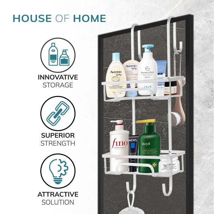 Aluminium 2 Tier Over The Door Shower Caddy -