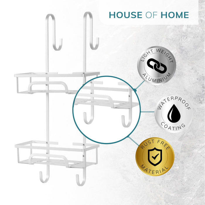 Aluminium 2 Tier Over The Door Shower Caddy -