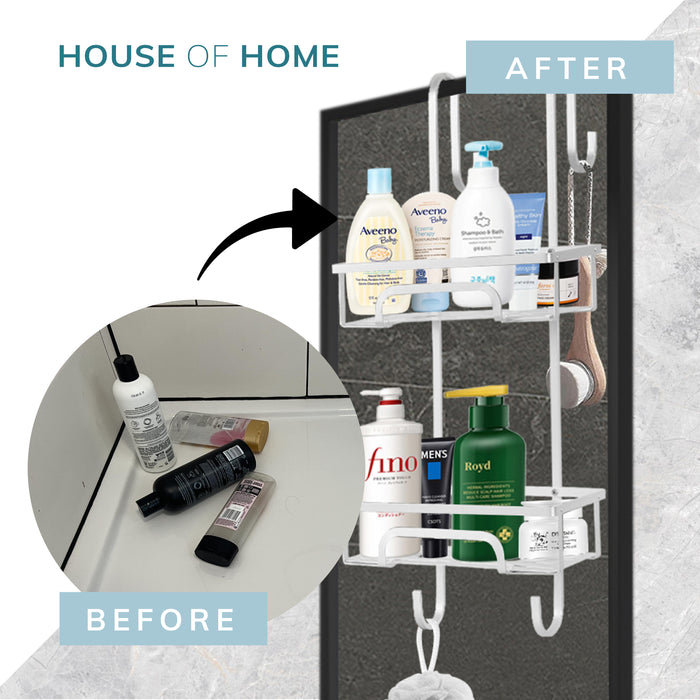 Aluminium 2 Tier Over The Door Shower Caddy -