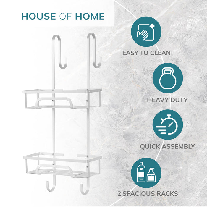 Aluminium 2 Tier Over The Door Shower Caddy -