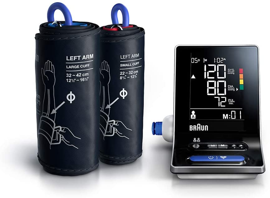 Braun ExactFit 3 Upper Arm Blood Pressure Monitor for Home Use with 2 Cuff Sizes -
