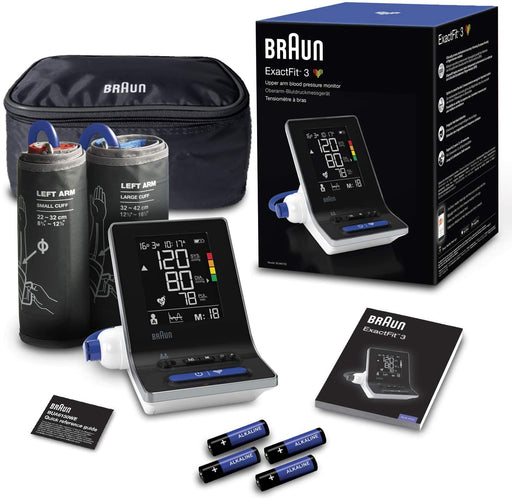 Braun ExactFit 3 Upper Arm Blood Pressure Monitor for Home Use with 2 Cuff Sizes -