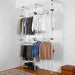 Double Telescopic Wardrobe Organiser Hanging Rail Clothes Rack Adjustable Storage -