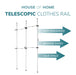 Double Telescopic Wardrobe Organiser Hanging Rail Clothes Rack Adjustable Storage -