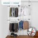 Double Telescopic Wardrobe Organiser Hanging Rail Clothes Rack Adjustable Storage -