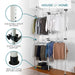 Double Telescopic Wardrobe Organiser Hanging Rail Clothes Rack Adjustable Storage -