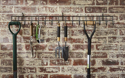 Extra-Long Tool Rack Wall Garden Organiser Black Powder Coating -