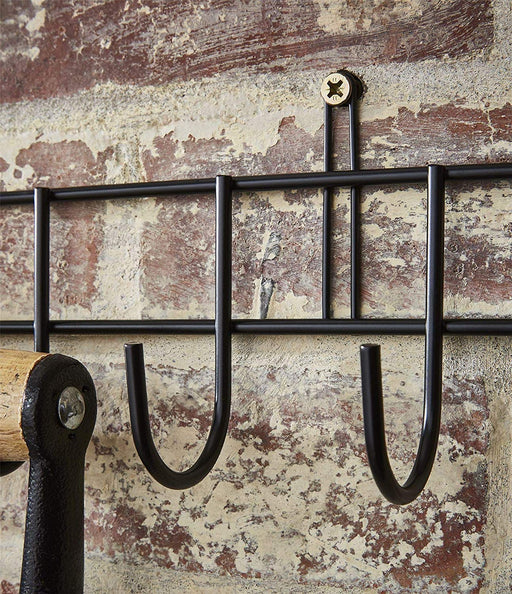 Extra-Long Tool Rack Wall Garden Organiser Black Powder Coating -