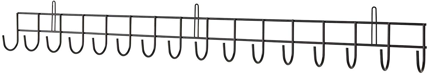 Extra-Long Tool Rack Wall Garden Organiser Black Powder Coating -