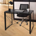 Folding Desk Table In Black Desktop and Metal Frame - 100 x 50 x 75cm -