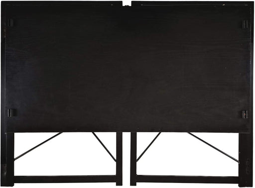 Folding Desk Table In Black Desktop and Metal Frame - 100 x 50 x 75cm -