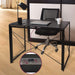 Folding Desk Table In Black Desktop and Metal Frame - 100 x 50 x 75cm -