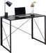 Folding Desk Table In Black Desktop and Metal Frame - 100 x 50 x 75cm -