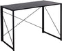 Folding Desk Table In Black Desktop and Metal Frame - 100 x 50 x 75cm -